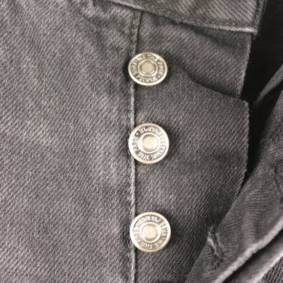 nwt FREE PEOPLE We The Free High-Rise Distressed Denim Shorts in Black, Size 24 - Picture 4 of 9